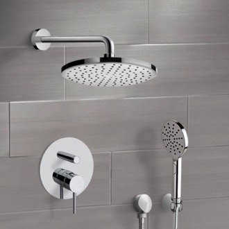 Shower Faucet Chrome Shower System With Rain Shower Head and Hand Shower Remer SFH68